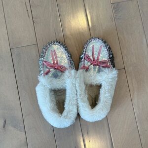 Crewcuts Kids Slippers with Pink and Silver